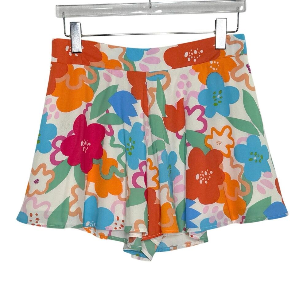 Adrienne The Brady Bunch Shorts L NEW Retro Floral Comfort Travel